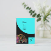 Carte De Visite DRAGO, Monogramme noir violet blanc violet bleu (Debout devant)