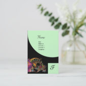 Carte De Visite DRAGO, Monogramme noir violet blanc violet vert (Debout devant)