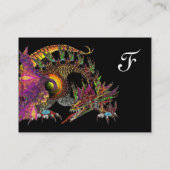 Carte De Visite DRAGO, Monogramme noir violet orange violet jaune (Dos)