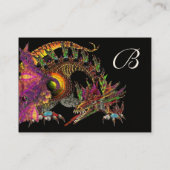 Carte De Visite DRAGO, Monogramme, violet noir (Dos)