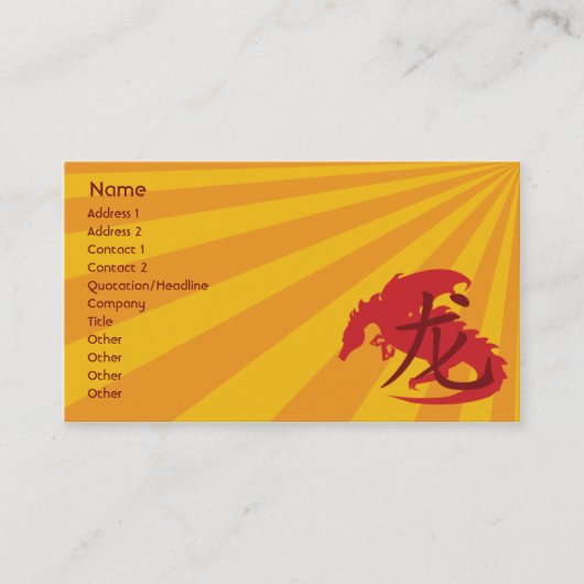 Carte De Visite Dragon - affaires (Devant)