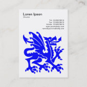 Carte De Visite Dragon - Bleu sur Blanc (Dos)