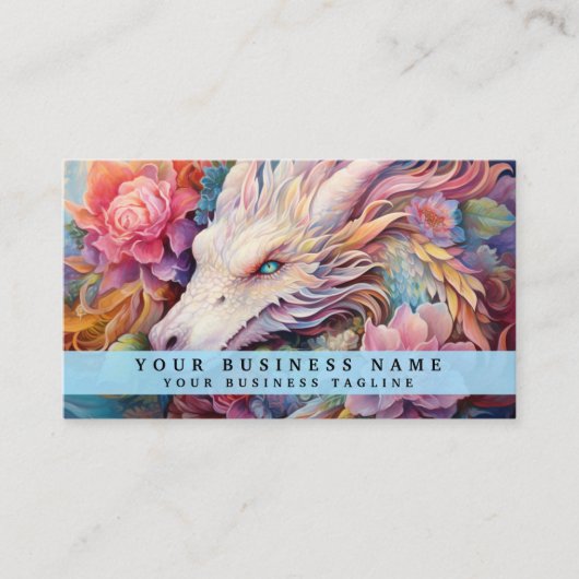 Carte De Visite Dragon Chinois Arc-en-Ciel (Devant)