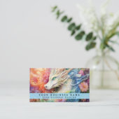 Carte De Visite Dragon Chinois Arc-en-Ciel (Debout devant)