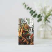 Carte De Visite Dragon d'automne Imaginaire vert orange (Debout devant)