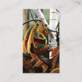Carte De Visite Dragon d'automne Imaginaire vert orange (Devant)