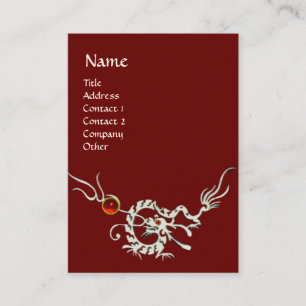 Carte De Visite DRAGON DE MER 2 MONOGRAMME DE RUBY blanc rouge