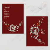 Carte De Visite DRAGON DE MER 2 MONOGRAMME DE RUBY blanc rouge (Devant / Derrière)
