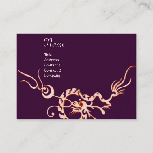 Carte De Visite DRAGON DE MER 2 MONOGRAMME rouge violet blanc (Devant)