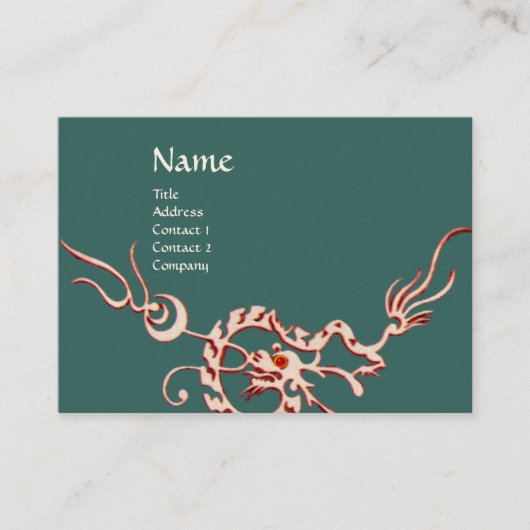 Carte De Visite DRAGON DE MER 2 MONOGRAS vert rouge noir et blanc (Devant)