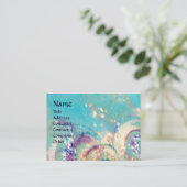 Carte De Visite DRAGON DE MER, aqua bleu, blanc, jaune rose violet (Debout devant)