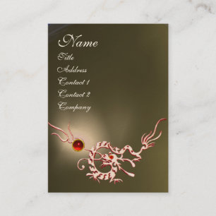 Carte De Visite DRAGON DES MERS 2 AGATE MONOGRAMME gris blanc ro
