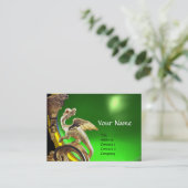 CARTE DE VISITE DRAGON D'OR ÉMERAUDE VERT (Debout devant)