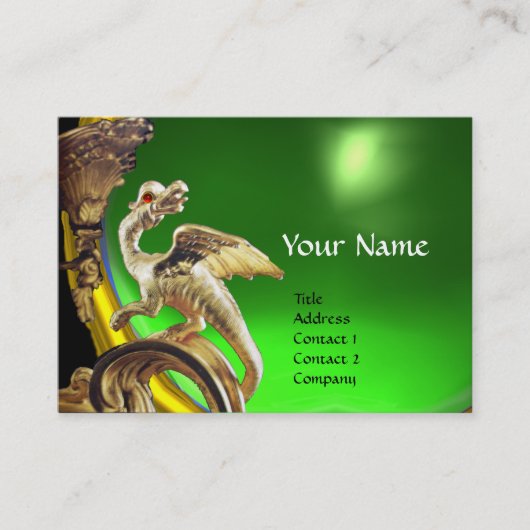 CARTE DE VISITE DRAGON D'OR ÉMERAUDE VERT (Devant)
