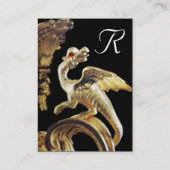 Carte De Visite DRAGON D'OR EN MONogramme NOIR Platine argent (Dos)