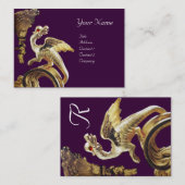 Carte De Visite DRAGON D'OR EN MONogramme PURPLE (Devant / Derrière)