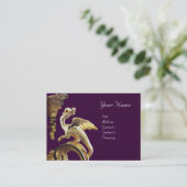 Carte De Visite DRAGON D'OR EN MONogramme PURPLE (Debout devant)
