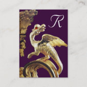 Carte De Visite DRAGON D'OR EN MONogramme PURPLE (Dos)