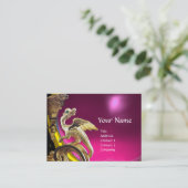Carte De Visite DRAGON D'OR FUCHSIA POURPRE AMÉTHYSTE Monogramme (Debout devant)