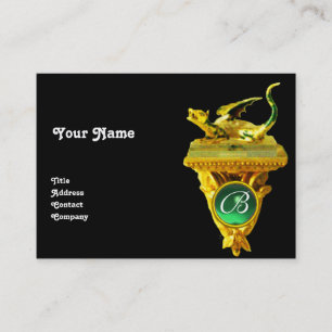 Carte De Visite DRAGON D'OR GEM MONOGRAM, jaune noir, vert
