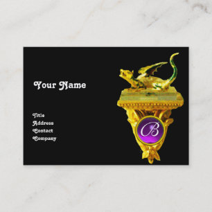 Carte De Visite DRAGON D'OR GEM MONOGRAM, jaune noir, violet