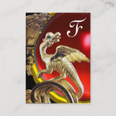 Carte De Visite DRAGON D'OR ROUGE RUBY Monogramme (Dos)