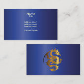 Carte De Visite Dragon d'or sur le bleu royal (Devant / Derrière)