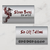 Carte De Visite Dragon en métal (Devant / Derrière)