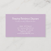 Carte De Visite Dragon et Unicorne sous la garderie Rainbow (Dos)