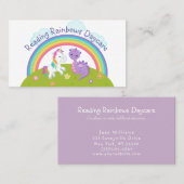 Carte De Visite Dragon et Unicorne sous la garderie Rainbow (Devant / Derrière)