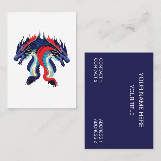 Carte De Visite Dragon Fantasy Art Dragon (Devant / Derrière)