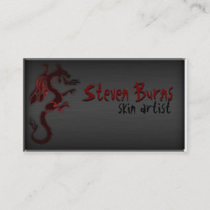 Carte De Visite Dragon foncé en métal