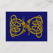 Carte De Visite DRAGON LOVE / Gold Celtic Knot Dragons Bleu (Dos)