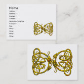 Carte De Visite DRAGON LOVE / Gold Celtic Knots Blanc (Devant / Derrière)