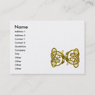 Carte De Visite DRAGON LOVE, Gold Celtic Knots Imaginaire White Pe