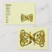 Carte De Visite DRAGON LOVE, papier métallique platine (Devant / Derrière)