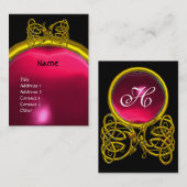 Carte De Visite DRAGON LOVE RUBY MONOGRAM rouge noir rose jaune (Devant / Derrière)