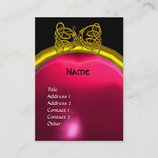 Carte De Visite DRAGON LOVE RUBY MONOGRAM rouge noir rose jaune (Devant)