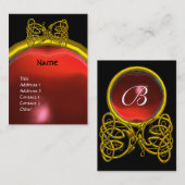 Carte De Visite DRAGON LOVE RUBY MONOGRAM rouge noir rose jaune (Devant / Derrière)