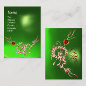 Carte De Visite DRAGON MARITIME 2 MONOGRAMME vert vert blanc rouge (Devant / Derrière)
