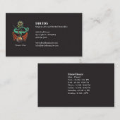 Carte De Visite Dragon médiéval symbolique Jet noir (Devant / Derrière)