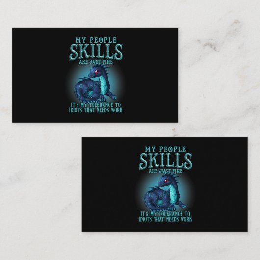 Carte De Visite Dragon Mes Compétences De Gens Sont Juste Bien Mon (Devant / Derrière)