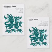 Carte De Visite Dragon - Moss Green sur Blanc (Devant / Derrière)