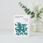 Carte De Visite Dragon - Moss Green sur Blanc (Debout devant)