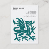 Carte De Visite Dragon - Moss Green sur Blanc (Dos)