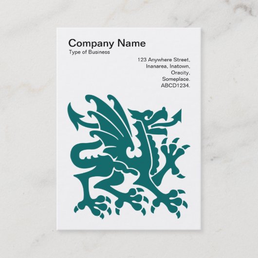Carte De Visite Dragon - Moss Green sur Blanc (Devant)