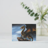 Carte De Visite Dragon noir cuivre or (Debout devant)