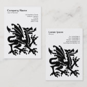 Carte De Visite Dragon - Noir sur Blanc (Devant / Derrière)
