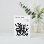 Carte De Visite Dragon - Noir sur Blanc (Debout devant)
