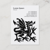 Carte De Visite Dragon - Noir sur Blanc (Dos)